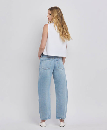 Lovervet by VERVET - HIGH RISE BARREL LEG JEANS