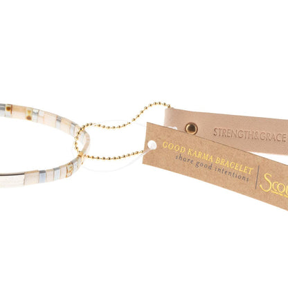 Scout Curated Wears - Good Karma Miyuki Bracelet | Strength & Grace - Ivory/Silver