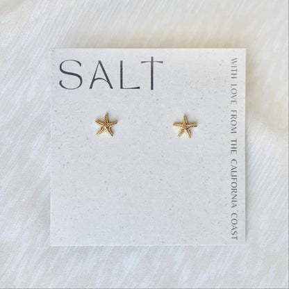 SALT by Sarah Curtis - STARFISH STUDS | gold | dainty sea star stud earrings