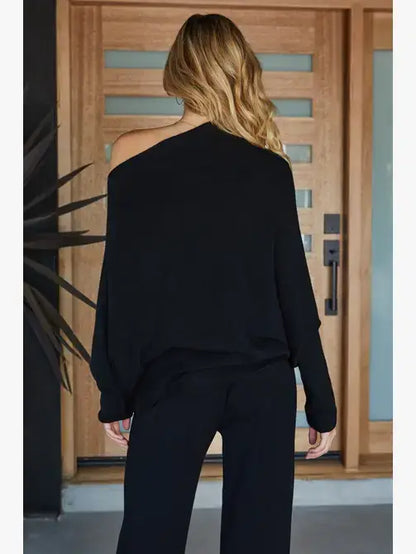 MILIO MILANO - ASYMMETRICAL SWEATER (37709/330105-BLACK)