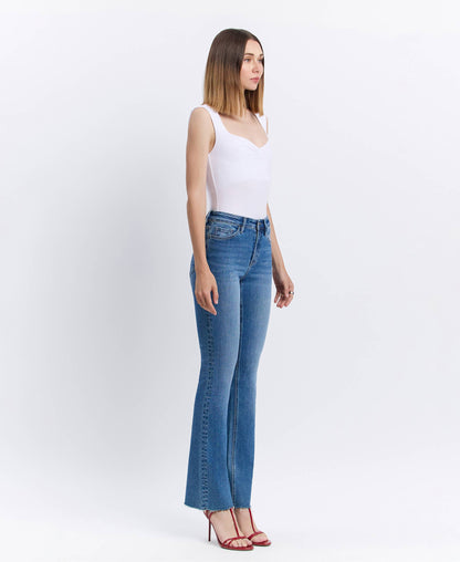 Lovervet - HIGH RISE CLEAN CUT RAW HEM BOOTCUT JEANS