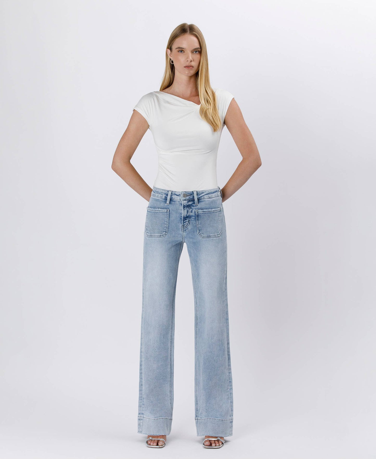 Lovervet by VERVET - HIGH RISE TROUSER HEM FLARE