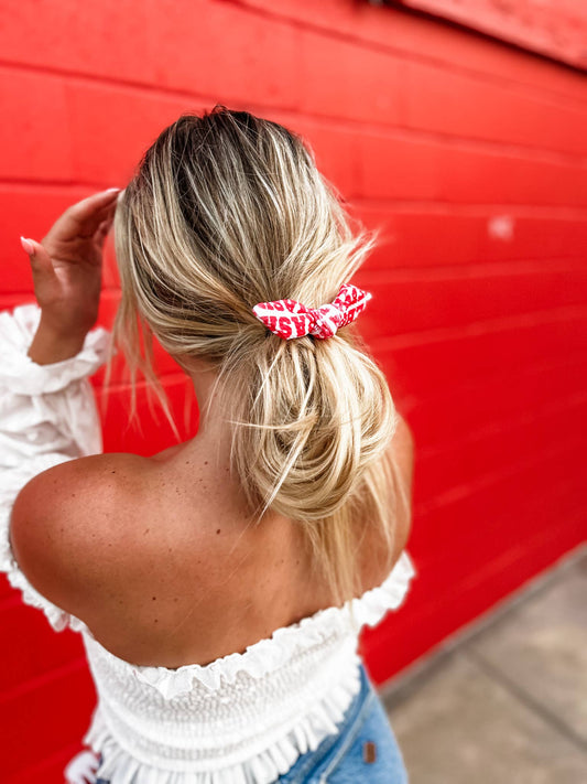 Ruby Red & Co. - Nebraska Printed Red Pony Bow