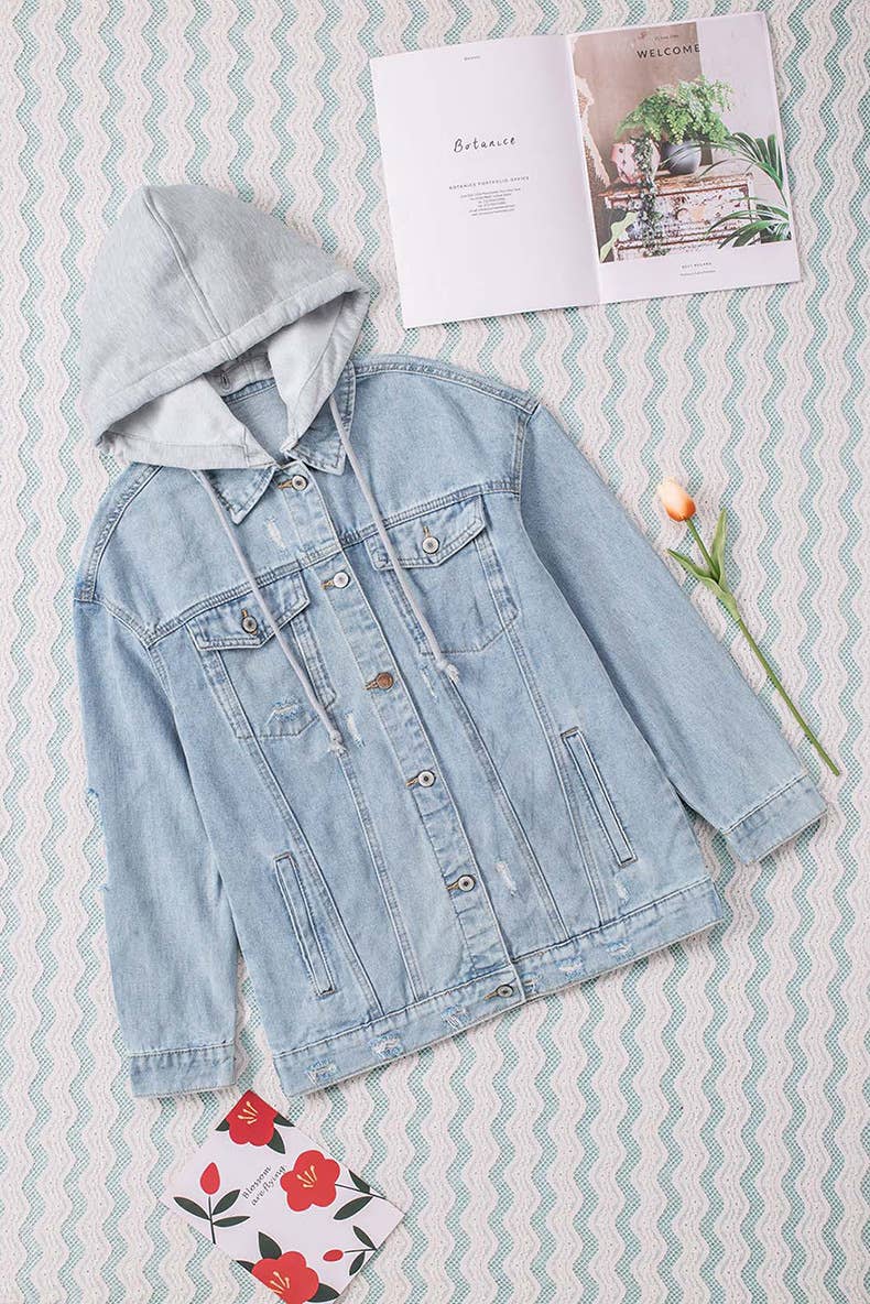 hooded denim jacket